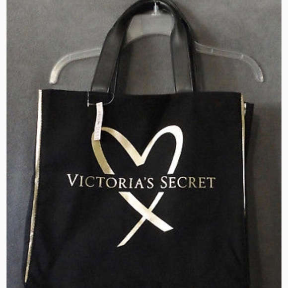 Black & Gold VS Large canvas tote - Picture 3 of 8